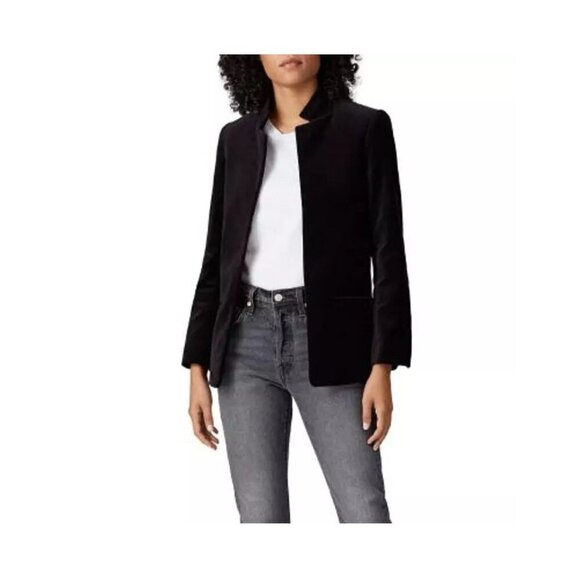 Zadig & Voltaire Black Volly Velours Velvet Open Blazer Size Small - Picture 1 of 14